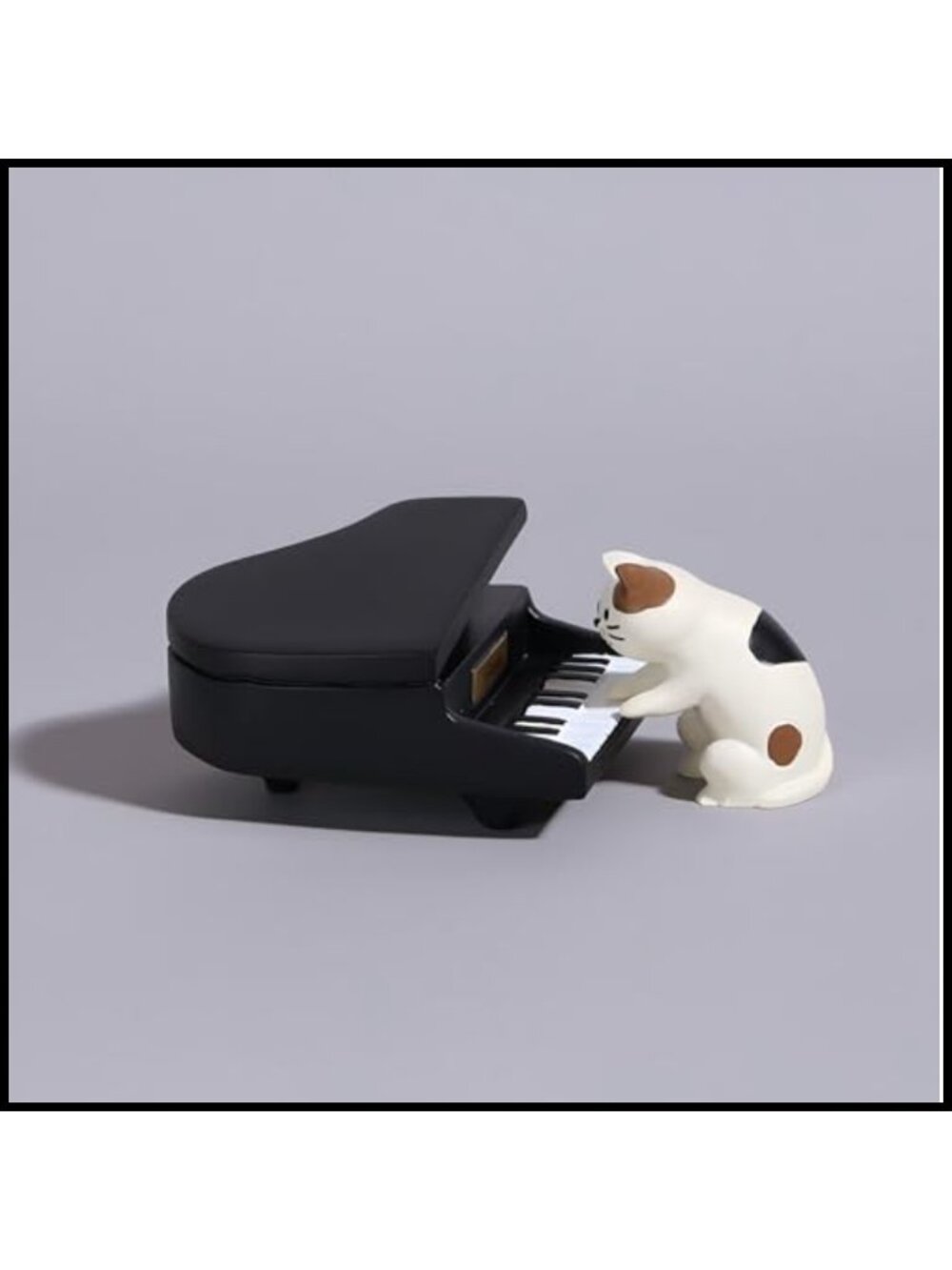 Miniature Cat Pianist Figurine Cute Kitty Playing Piano Decor Small Cat Statue